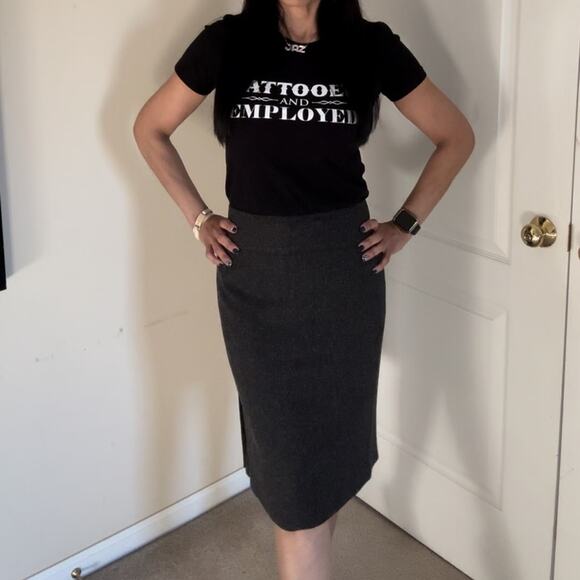 Rafaella Charcoal midi pencil skirt size 4 - Picture 8 of 16